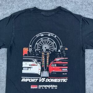 Gildan T-Shirt Womens S Black Import vs Domestic Drag‎ Racing Graphic Tee